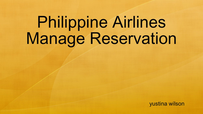 Philippine Airlines Manage Reservation