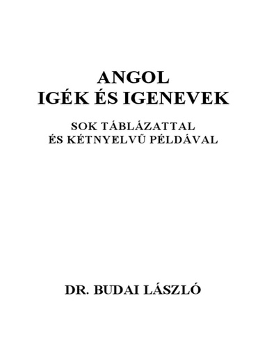Az angol ige és igenév