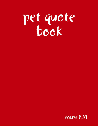 pet quote book