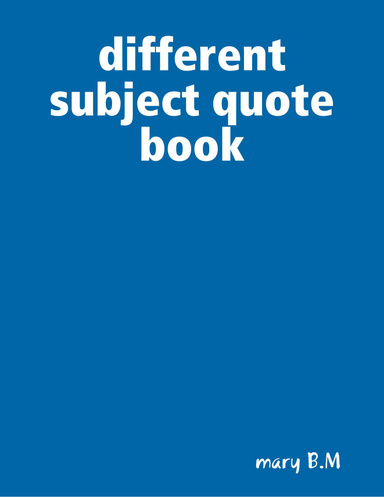 different subject quote book