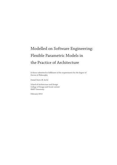 Modelled on Software Engineering: Flexible Parametric Models in the Practice of Architecture