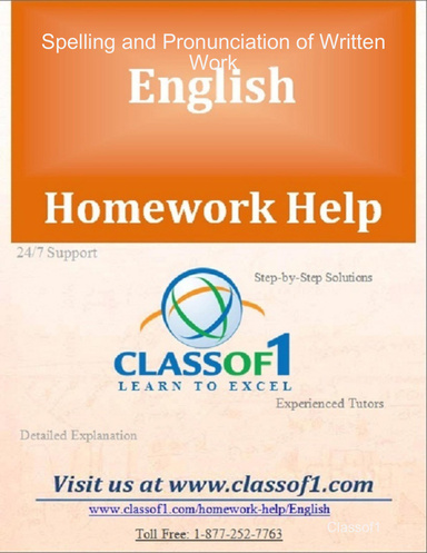 Spelling and Pronunciation of Written Work