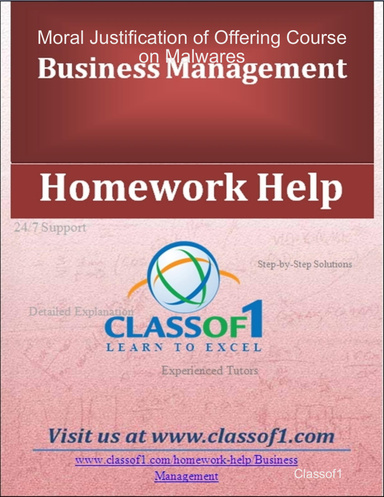 Moral Justification of Offering Course on Malwares