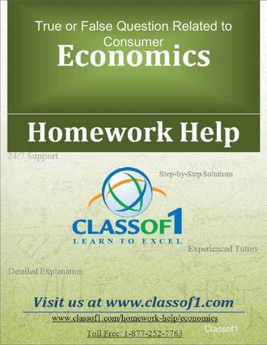 True or False Question Related to Consumer
