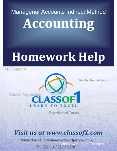 Managerial Accounts Indirect Method
