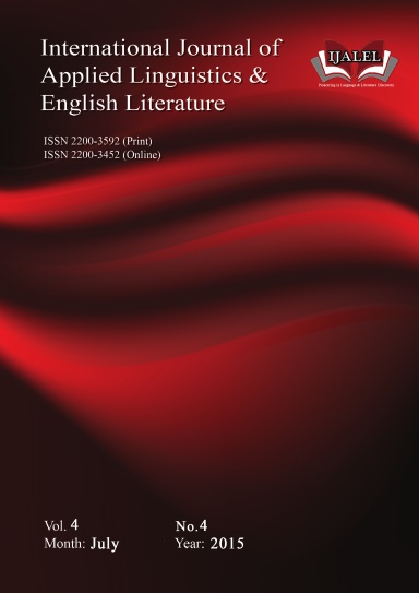 International Journal of Applied Linguistics and English Literature [Vol 4, No 4 (2015)]
