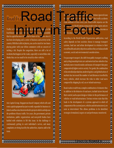 Road Traffic Injury in Focus