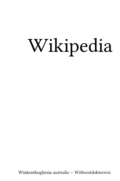 Volume 1137, Winkenthughesia australis --- Witborstdoktersvis