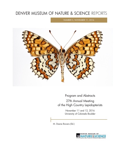 DMNS Reports 5: 27th Annual Meeting of the High Country Lepidopterists