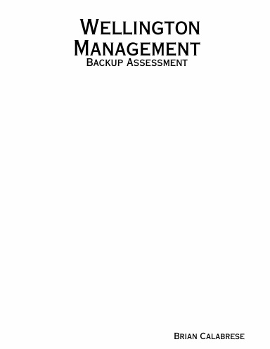 Wellington Management - Backup Assessment