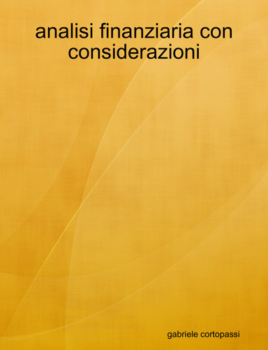 analisi finanziaria con considerazioni