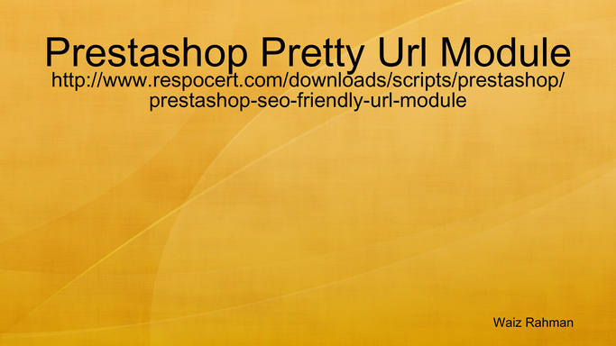 Prestashop Pretty Url Module