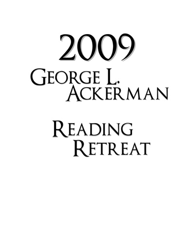 2009 Ackerman Reading Retreat