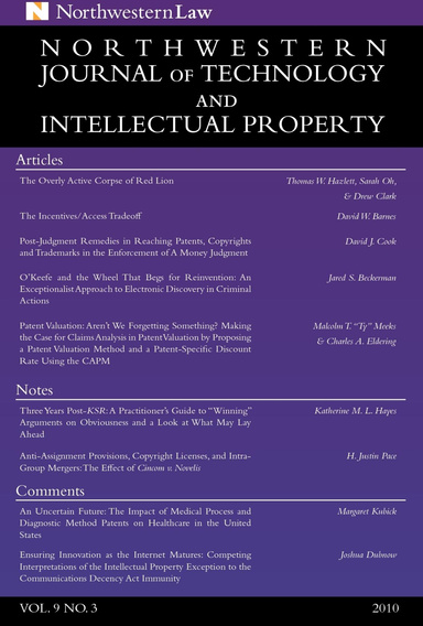 Northwestern Journal of Technology & Intellectual Property v9.3