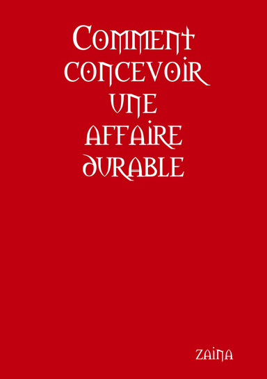 Commentconcevoiruneaffairedurable