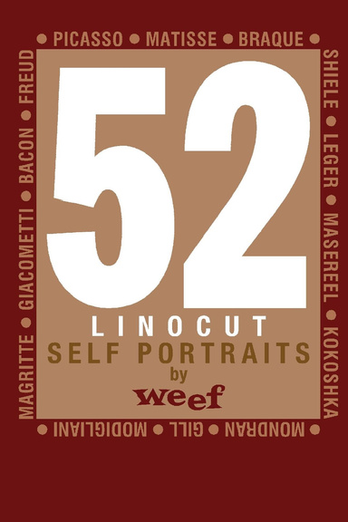 52 Linocut selfportraits