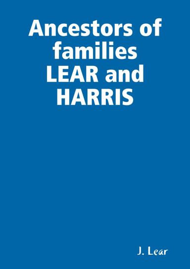 Ancestors of families LEAR and HARRIS