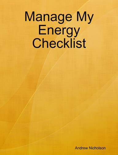 Manage My Energy Checklist