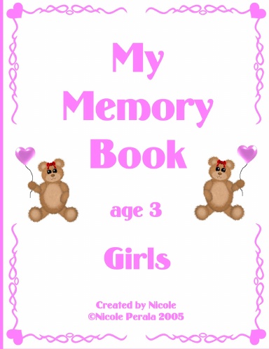 My Memory Book age 3 Girls