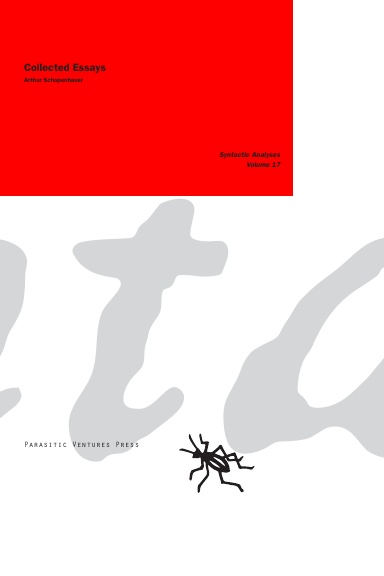 Syntactic Analyses 17: Collected Essays, (Arthur Schopenhauer)