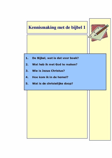 Kennismaking met de bijbel 1