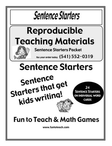 Sentence Starters
