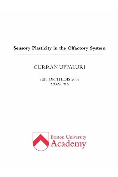 Sensory Plasticity in the Olfactory System