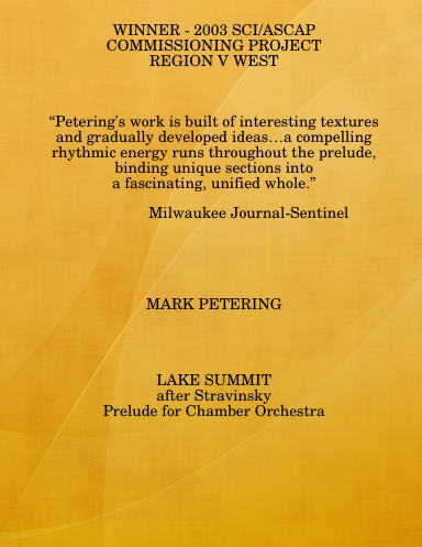 Lake Summit after Stravinsky (abridged)