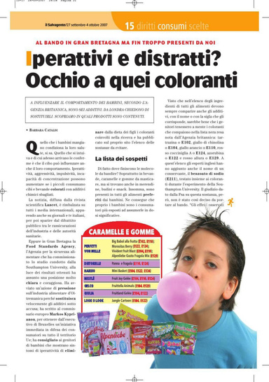 Iperattivi e distratti? Occhio a quei coloranti