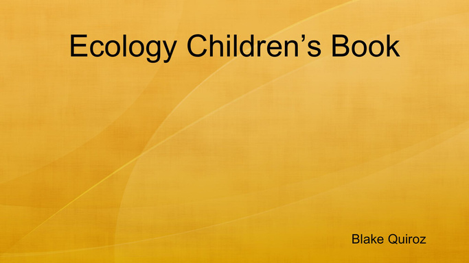 Ecology Children’s Book