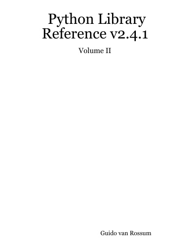 Python Library Reference v2.4.1:  Volume II