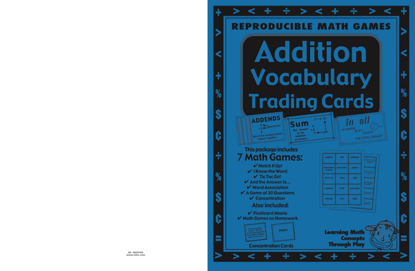 ADDITION - MATH VOCABULARY TRADING CARDS