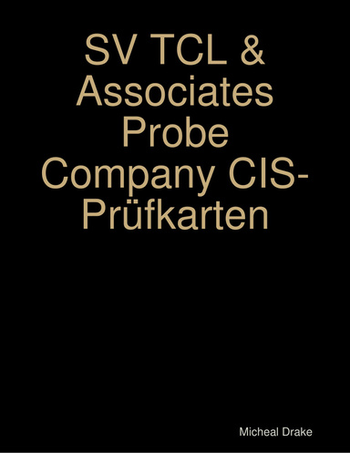 SV TCL & Associates Probe Company CIS-Prüfkarten