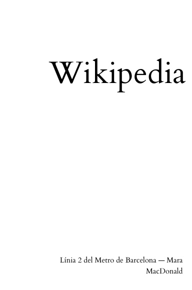 Línia 2 del Metro de Barcelona --- Mara MacDonald
