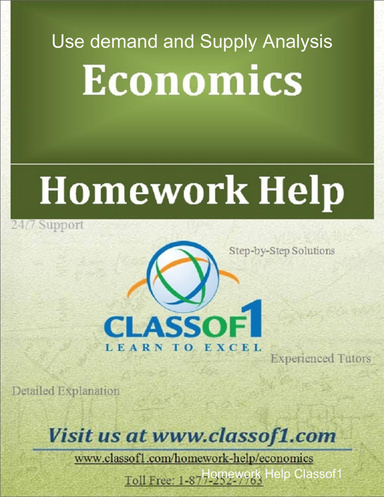 Use demand and Supply Analysis