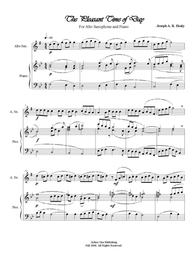 "The Pleasant Time of Day For Alto Saxophone and Piano"