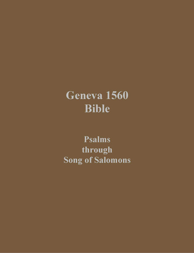 Geneva 1560 Psalms