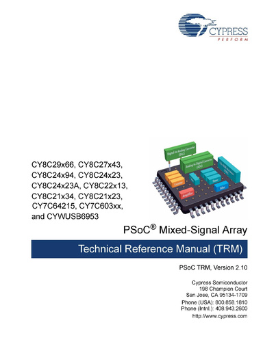 PSoC Technical Reference Manual