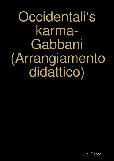 Occidentali's karma-Gabbani(Arrangiamento didattico)