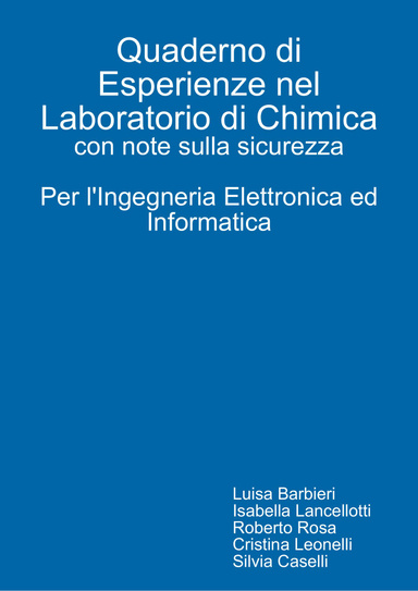 Quaderno di Esperienze nel Laboratorio di Chimica-Ingegneria Elettronica ed Informatica