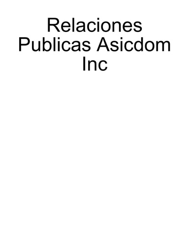 Relaciones Publicas Asicdom Inc