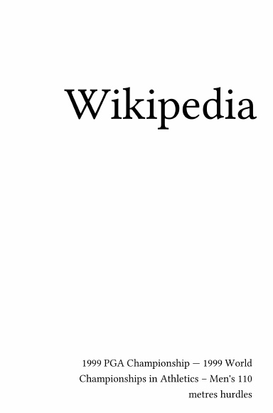 Volume 0202, 1999 PGA Championship --- 1999 World Championships in Athletics – Men's 110 metres hurdles