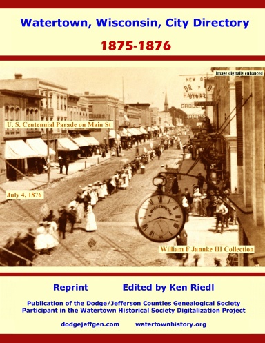 Watertown, Wisconsin, City Directory: 1875-1876