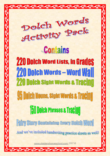 220 Dolch Words - Activity & Writing Fun