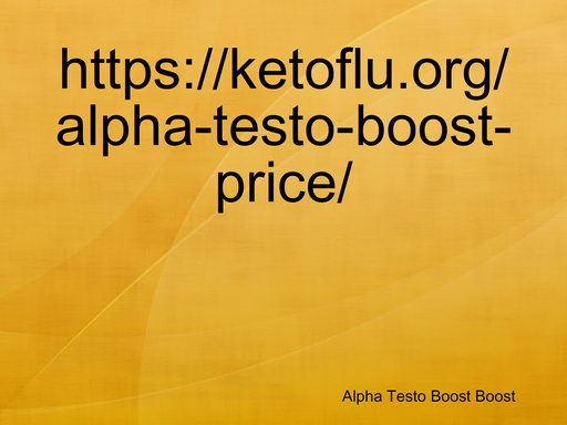 Alpha Testo Boost