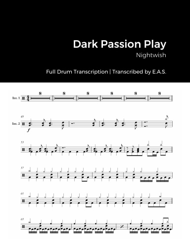 Nightwish - Dark Passion Play (Full Drum Transcription)