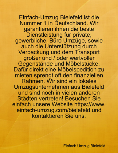 Einfach Umzug Bielefeld