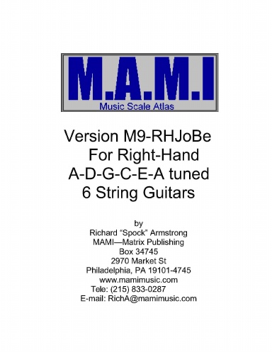 M.A.M.I. Musical Scales Atlas for Right-Hand A-D-G-C-E-A Tuned 6-String Alto Guitars