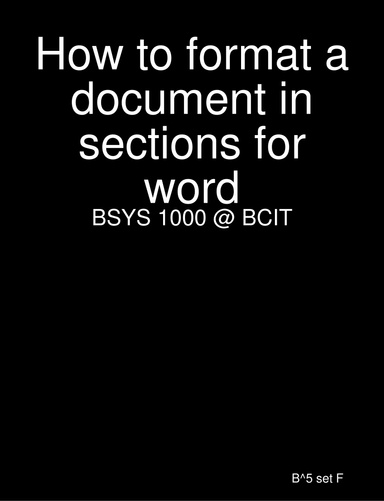 How to format a document in sections