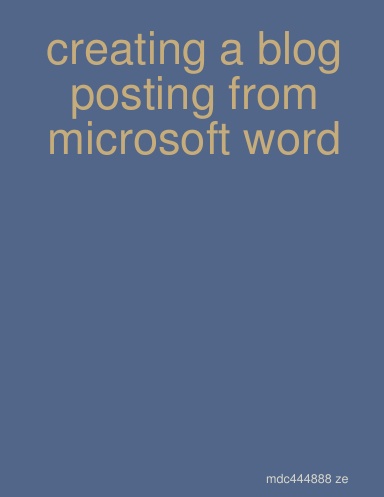 creating a blog posting from microsoft word